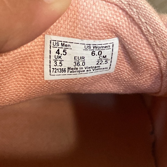 Pink woven check vans Women size 6 - Picture 4 of 5